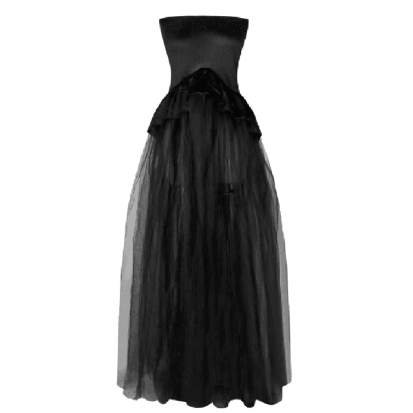 

gothic skirt black mesh skirts plus size solid floor-length long custom for women play party shows mermaid shape