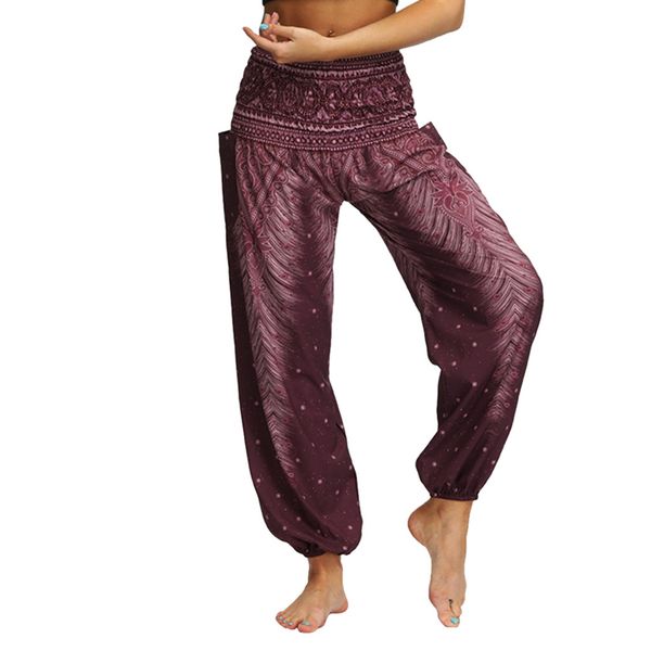 

fitness gym pants women casual loose hippy baggy boho aladdin pants sandro enivrant printed trousers g3, Black;white