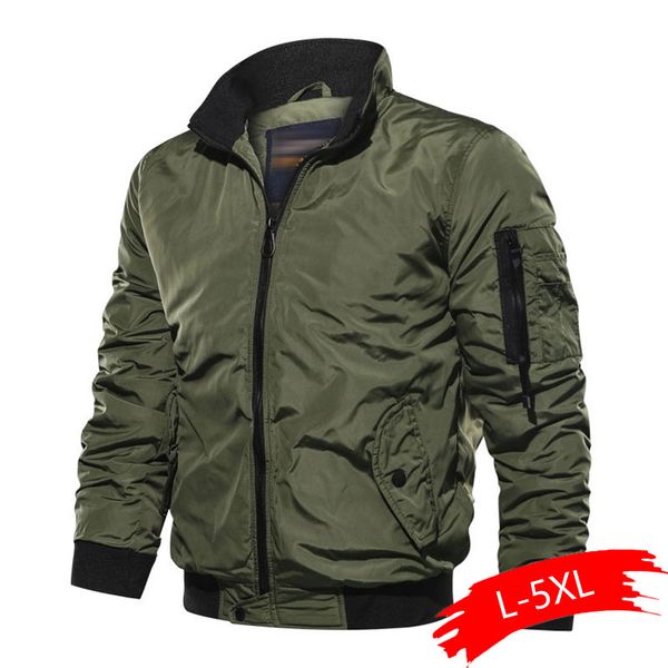 

2020 весна осень мужские бомберы куртки мужчины повседневная твердая молния пилот куртка новый тонкий стенд воротник мужской пальто slim fit, Black;brown