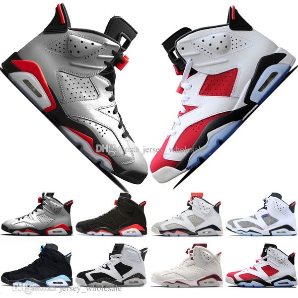 

2019 infrared bred 6 6s mens basketball shoes 3m reflective flint sport blue white cement carmine men sneakers designer trainers size 7-13