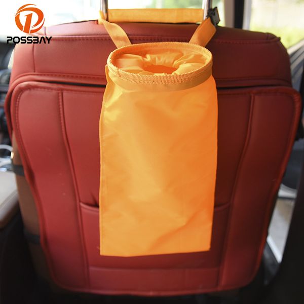 

possbay car trash bag garbage can dust rubbish bin box auto seat back bag hanging black/blue/red/pink/rose red/orange/yellow