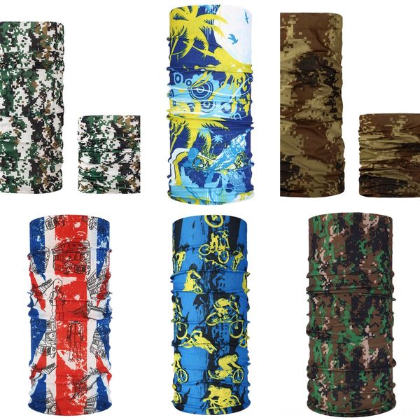 

smaay 44 style magic scarf scarf absorbent mask outdoor sports headbands face seamless skull collar bandanas masks halloween scary mask, Black