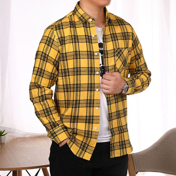 

men shirts vintage 2019 autumn printing shirt casual plaid long sleeves streetwear mens winter japanese streetwear white, White;black