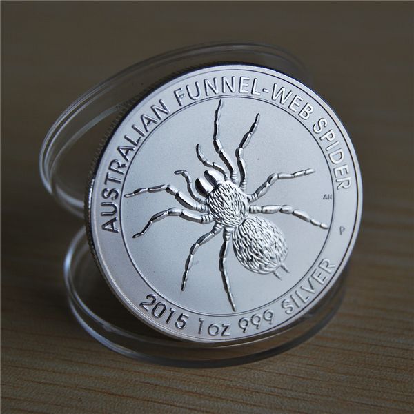 

2015 perth mint australian funnel web spider 1oz silver plated coin