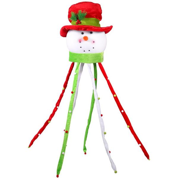 

1pc christmas tree er soft non-woven fabric snowman hat treeornament christmas hat cap outdoor winter snowman decor