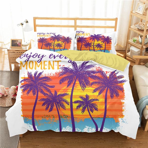 

a bedding set 3d printed duvet cover bed set coconut tree home textiles for adults bedclothes with pillowcase #ys14