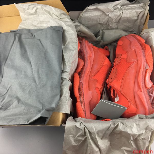 

with 2019 mens and womens casual shoes triple s clear sole white red yellow brand designer trainers 35-45