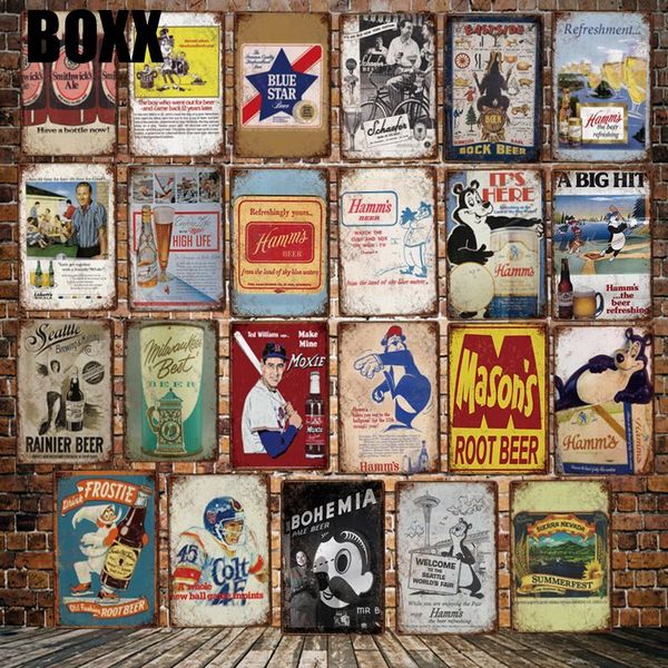

roote beers metal poster wall tin signs posters vintage funny painting wine custom bar pub decor