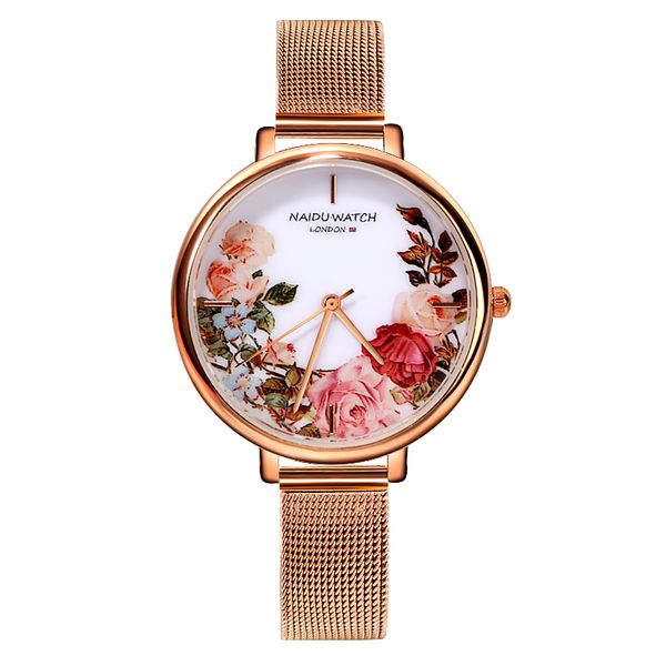 

luxury women watches rose gold female clock women's quartz wristwatch fashion ladies wrist watch, Slivery;brown