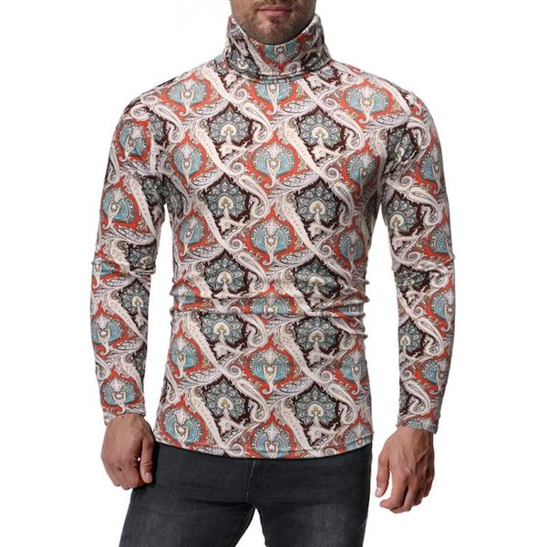 

men high collar sweaters casual slim turtleneck knitted printed pullovers streetwear long sleeve male collar warm fit sweater, White;black