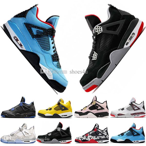 

2019 bred 4 4s what the cactus jack laser wings mens basketball shoes denim blue pale citron men sports designer sneakers 5.5-13