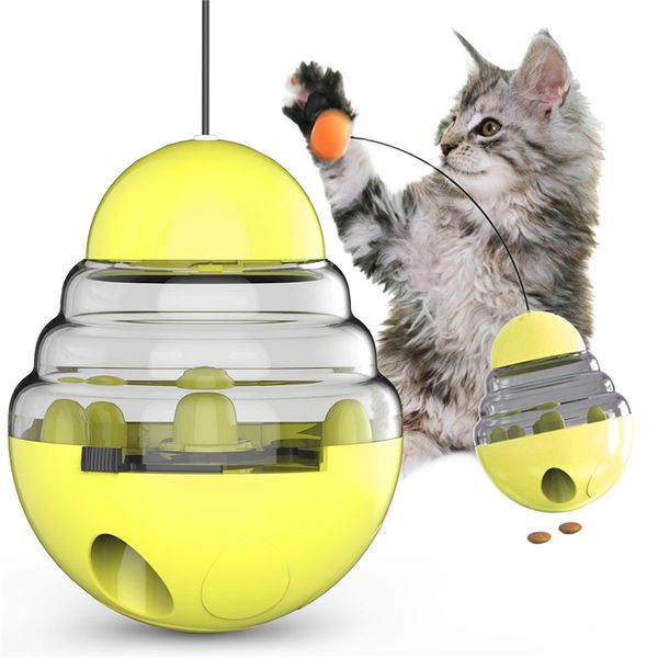 

leaking food ball feeders treats pet cat dog tumbler toy pet food dispenser cat dog chew toy