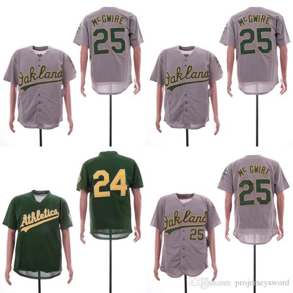 

Mens Oakland Jersey 24 Rickey Henderson 25 McGwire Flex Base Cool Base 100% Stitched Athletics Baseball Jerseys Cheap Fast Shipping S-XXXL