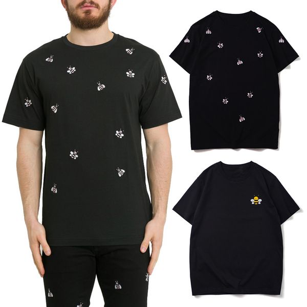 

mens casual t-shirt short sleeves cotton jersey leisure tee embroidery tshirt tees man skinny fit, White;black