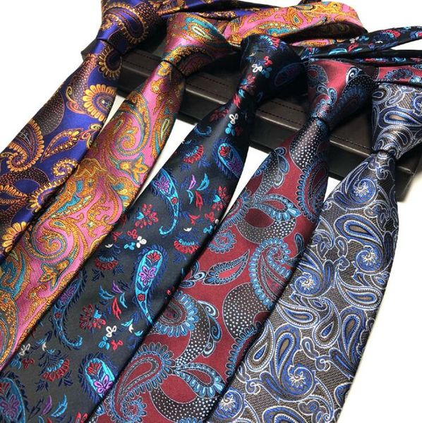 Шея галстуки Новый дизайн мужской галстук элегантный мужчина цветочный галстук Пейсли 145*8*3,8 см классической бизнес -повседневной свадьбы