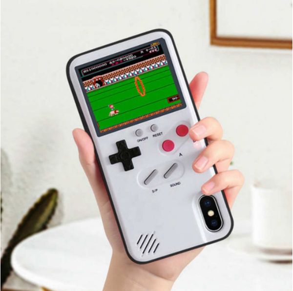 

new gameboy case for iphone 11pro phone case game console color display shockproof video game silicone case for iphone 6 7 8plus