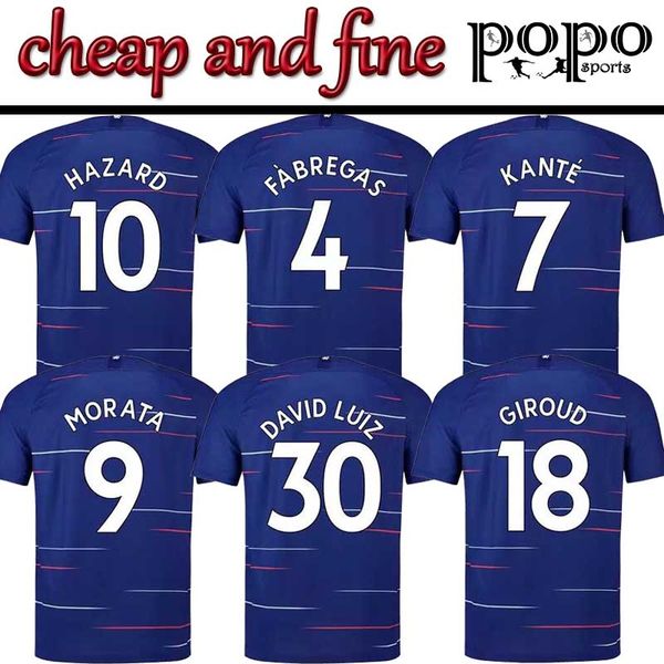 

2019 thailand home retro jer ey 10 hazard 9 morata occer jer ey 7 kante 18 giroud 4 fàbeoga cu tomizable 18 19 football jer ey