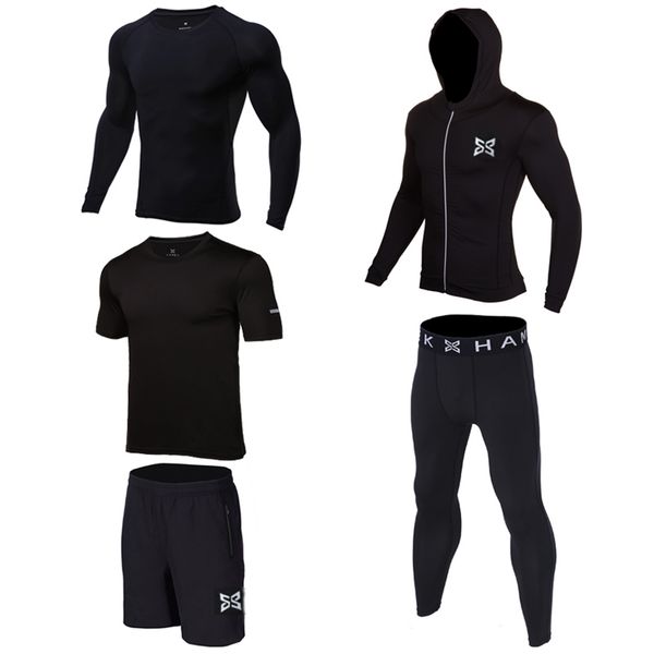 

sports suit kids men long sleeve running sets quick dry basketball gym jogging suit compression yoga sport fitness set clothes, Black;blue