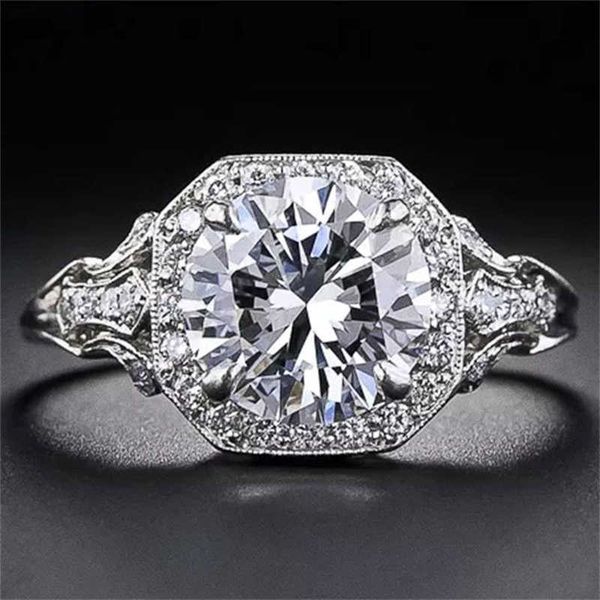 

vintage silver color zircon wedding ring engagement ring wholesale size 6-10, Slivery;golden