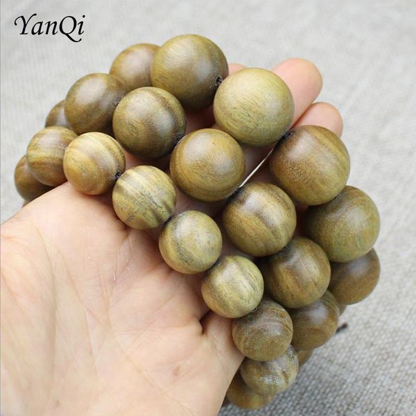 

natural green sandalwood bracelets 6- 20mm tibetan prayer malas fashion wooden beaded necklace bracelet palo santo jewelry men, Golden;silver
