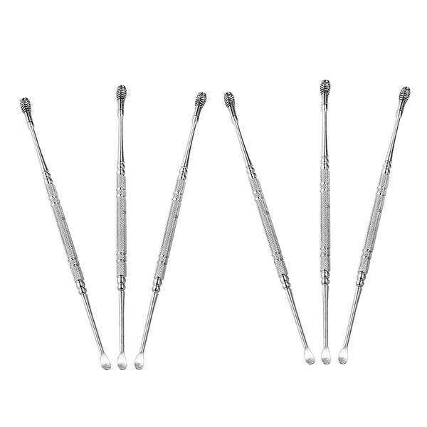 

6x stainless steel earwax removal tools ear pick digging ear scoop spirals