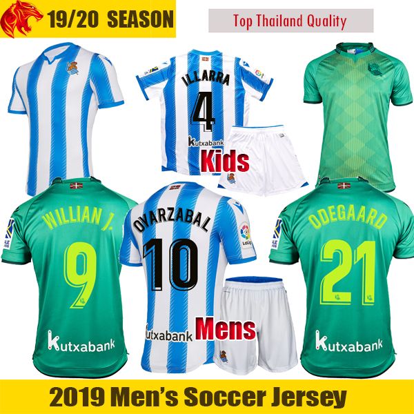 

19 20 Real Sociedad Soccer jerseys ILLARRA Mens Uniform Kids Kit ODEGAARD OYARZABAL Football Shirt WILLIAN PORTU MERINO Jersey