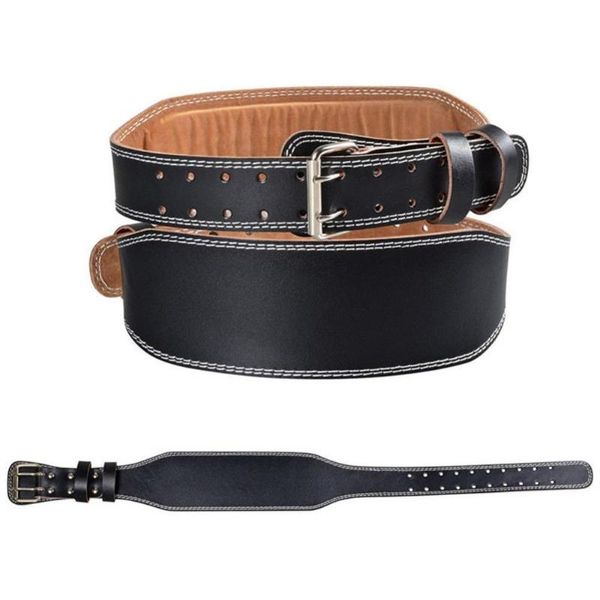 

new men women weightlifting belt gym fitness weight lifting back support pu leather power strength training belt, Black;gray