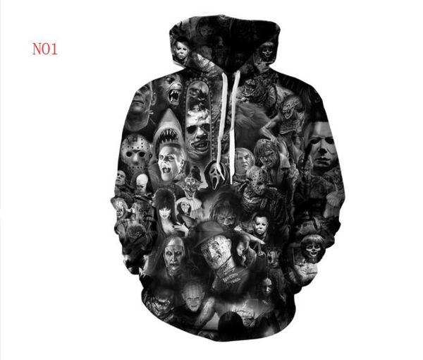 

autumn designer hoodies for men sweatshirts 3d skulls pattern lovers mens coats hooded hoodie clothing s-5xl, Black