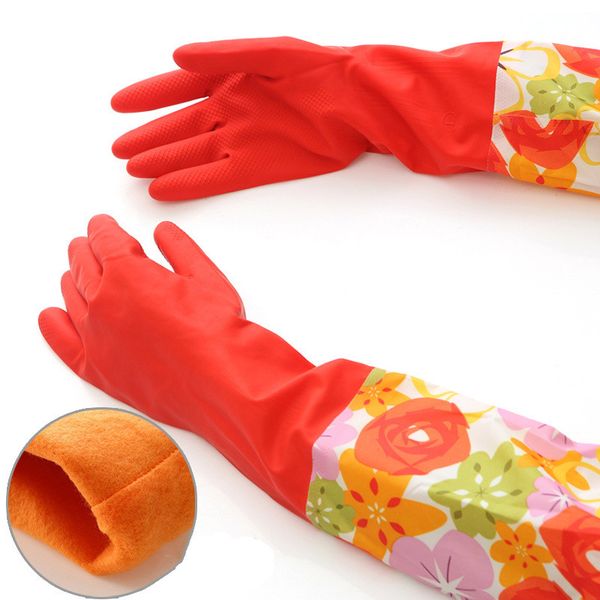 

waterproof household glove warm dishwashing glove water dust scleaning rubber