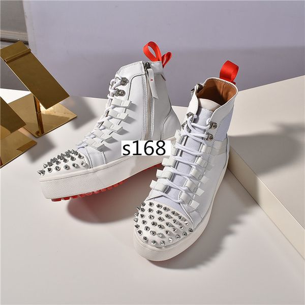 

new flat neoprene sneakers designer mens red bottoms shoes womens rivet spiky junior spikes red sole5, Black