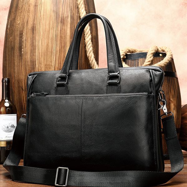 

100% men's briefcase bag men leather business computer bag offices bags for men suitcases male bags for documents handbags 103