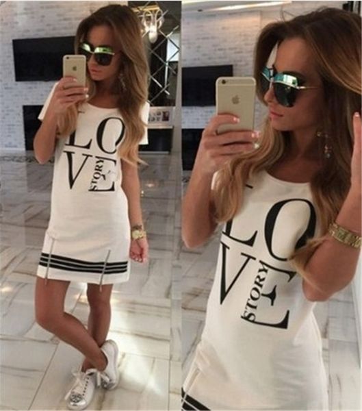 

2020 personalized english letter printing lovestory 2020 personalized zipper dress english letter printing lovestory zipper dress, White