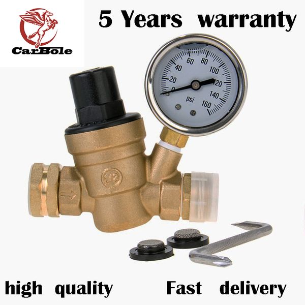 

rv water pressure regulator brass lead adjustable pressure reducer & gauge