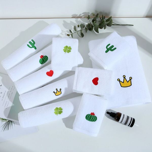

100% cotton embroidery absorbent thickening couple face towel bath towel cotton soft household bath 34x75cm