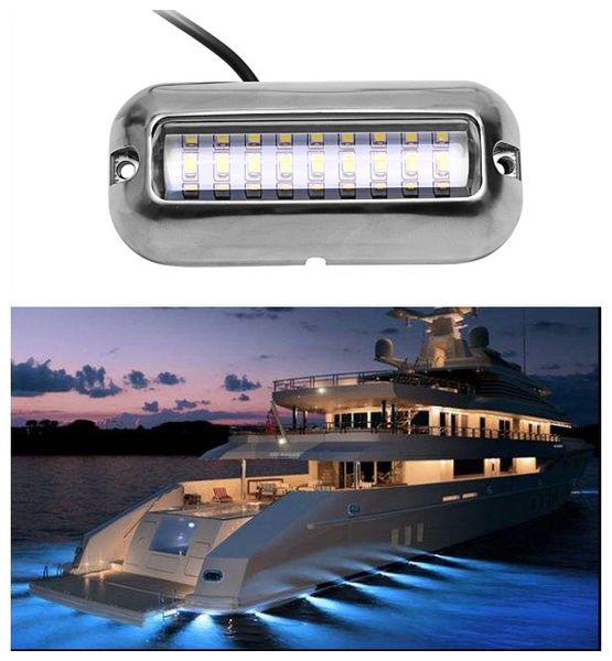 

3.5inch 12v dc universal white 27 led marine stainless steel under water pontoon waterproof boat transom light ip68