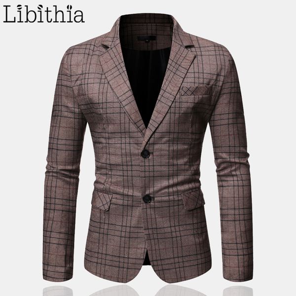 

men plaid casual blazers two buttons jackets coffee grey new autumn m-3xl clothes male a143, White;black