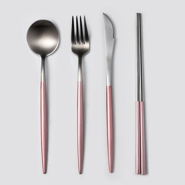 

304 dinnerware set stainless silver steel cutlery set steak knife fork set coffee spoon teaspoon flatware tableware kitchen silverwar