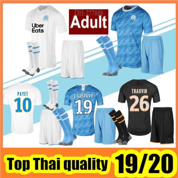 

kit 2019/20 om marseille balotelli lopez soccer jersey payet .gustavo 2020 om youth football shirt thauvin maillot de foot, Black;yellow