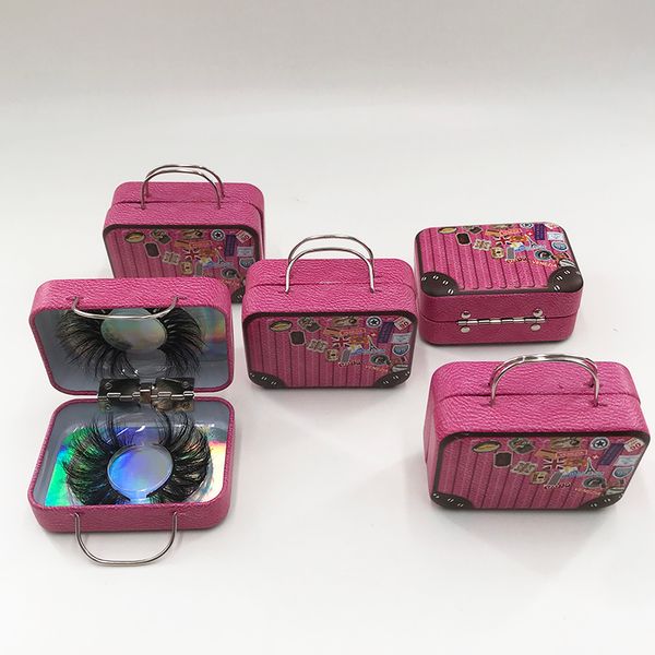 

suitcase pink eyelash packaging for natural dramatic lashes empty box come with clear tray
