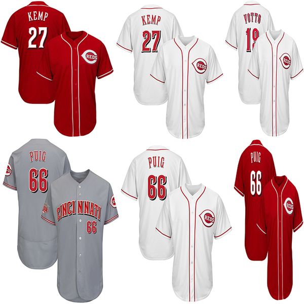 

Cincinnati Jersey Reds 19 Joey Votto 27 Matt Kemp 66 Yasiel Puig Cool Base Payer Baseball Jerseys
