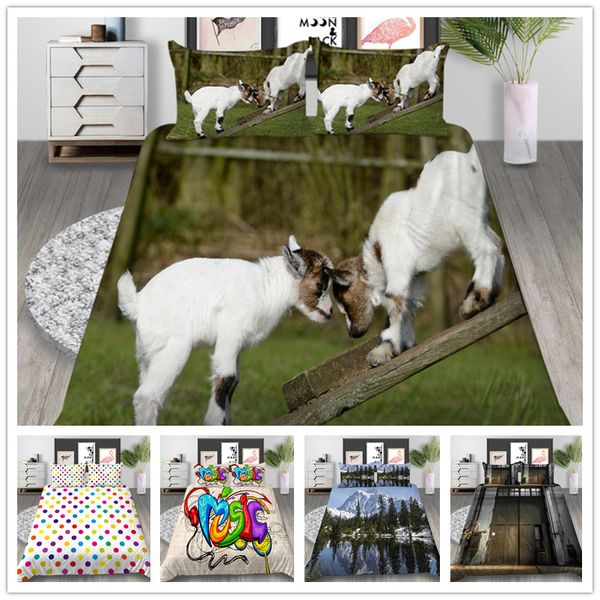 

3d printed animals bedding set king twin  size supe soft duvet cover set 2/3pcs with pillowcase fashion of bedding suit