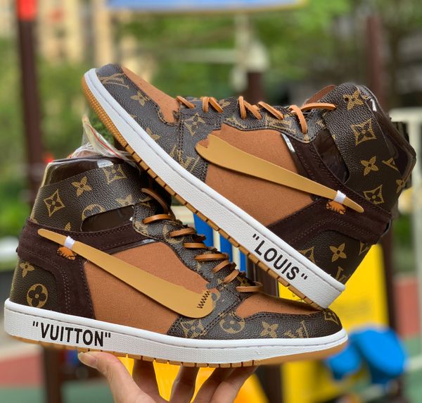 

high og 1s off jointly signed unc mens basketball shoes chicago 1 poder blue white red sneakers north carolina men women trainers 112580, Black