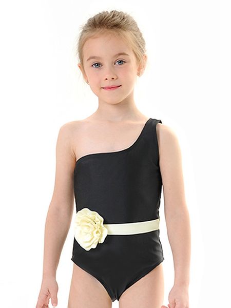 

sagace girls swimwear girls parent-child solid color one-piece triangle high elastic flower swimsuit children swimsuit swimwear