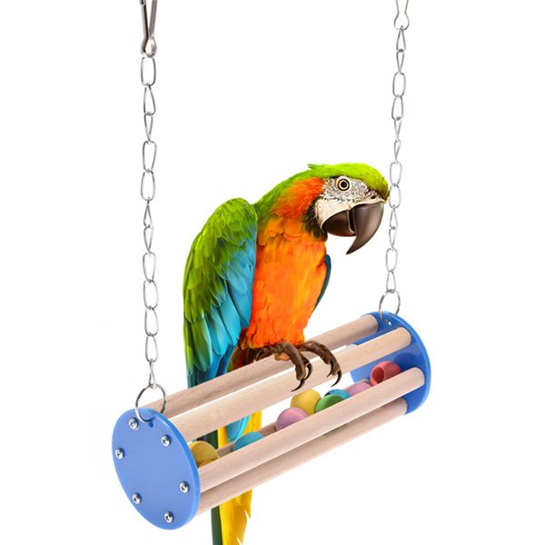 

1pc pet bird chew toys stand parrot ringer ringtone hanging swing cage toy for cockatiel parakeet pet bird supplies