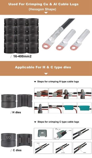 

h and c type cable crimper dies for hydraulic crimping tool