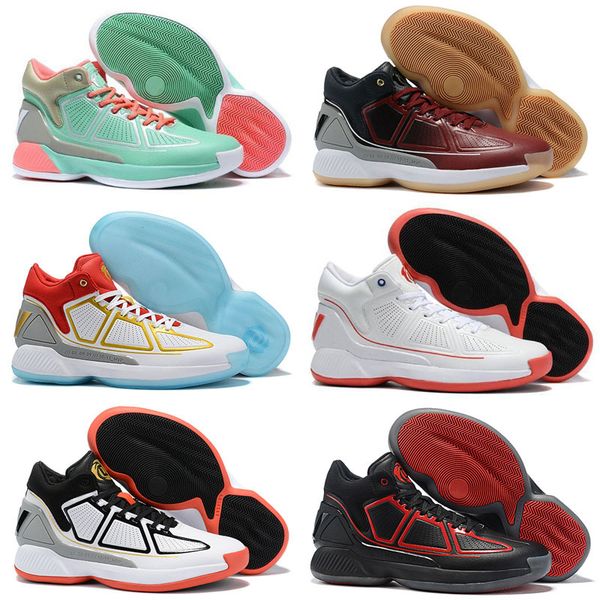 

d rose 10 yr basketball shoes white green red bounce high qaulitys derrick 10s mvp starting wear-resisting kids mens sneakers rose 10th, Black
