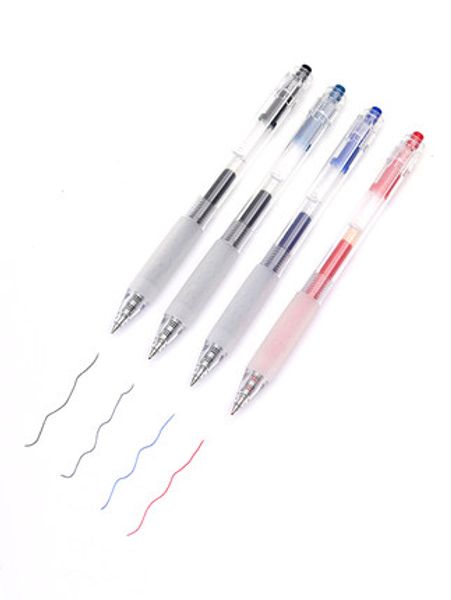 

1pcs kaco keybo transparent click gel pen 0.5mm black/blue/black-blue/red pens student office supplies stationery