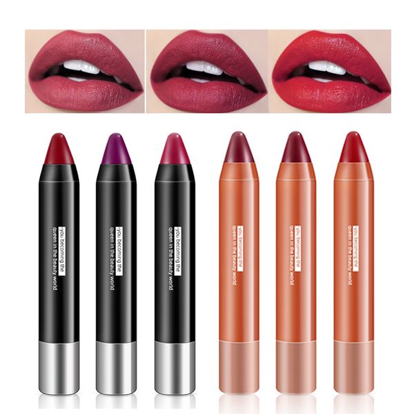 

brand crayon design matte lipstick long lasting nude lip stick waterproof easy to wear matt lips batom makeup 12 colors