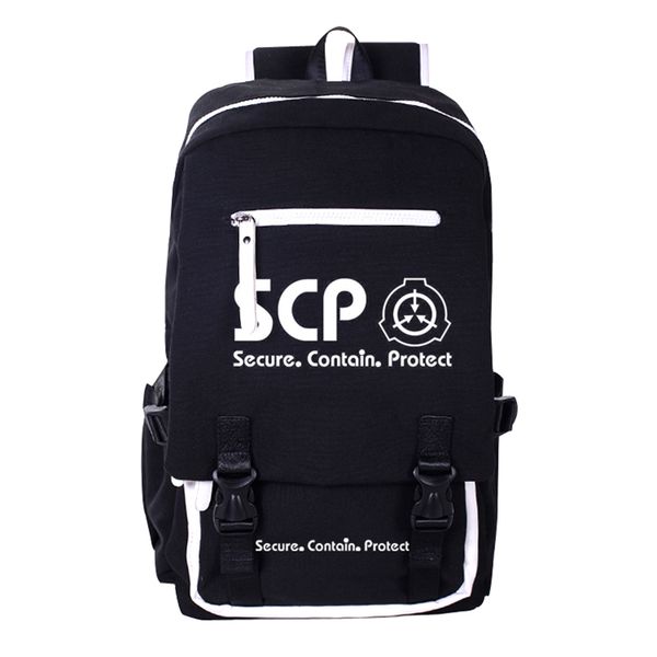 

scp foundation peripheral high school backpack black backpack canvas for man and women gift limited cosplay