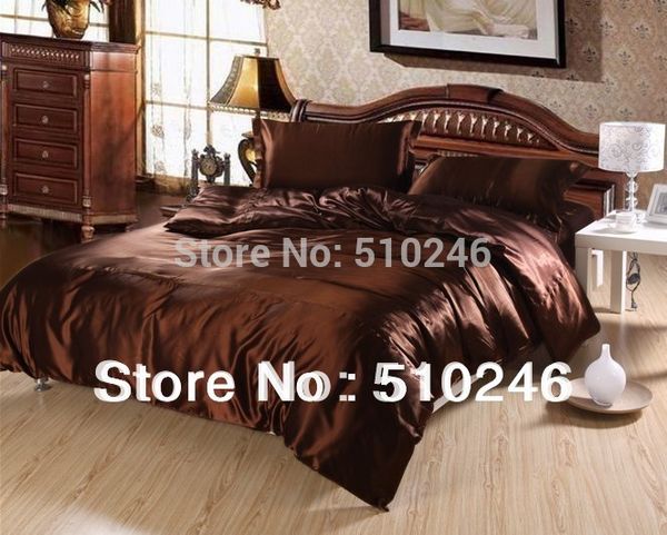 

4pcs imitated silk satin bedding set bed sheet set quilt cover duvet cover
